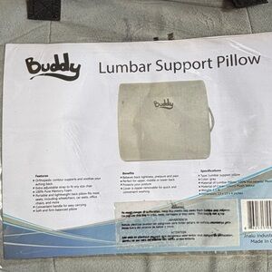 New Buddy Gray Lumbar Support Pillow in case.Provides support in car, office etc
